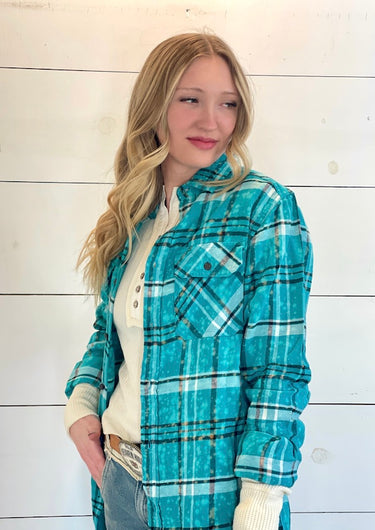 Turtle Cove Art Flannel- LIMITED EDITION Island Blue